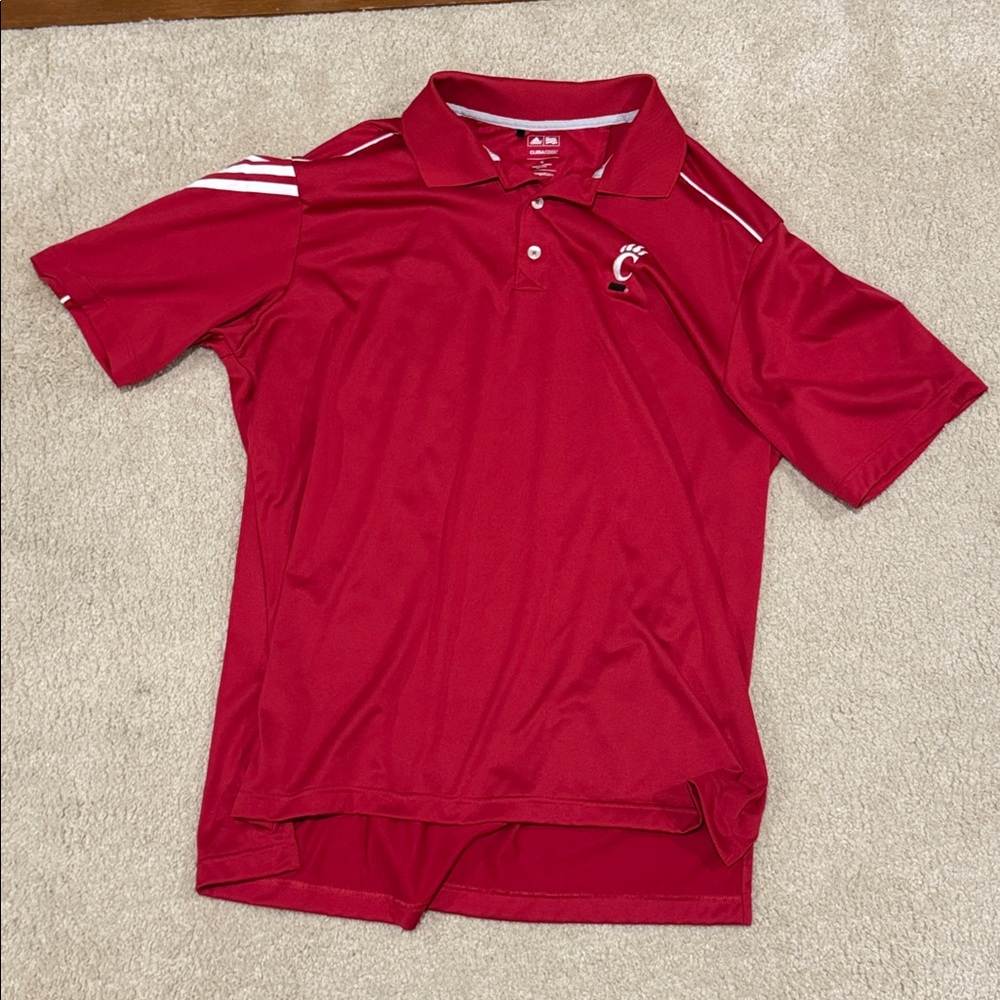 Adidas Cincinnati Bearcats ClimaCool Red Polo Shirt with Logo